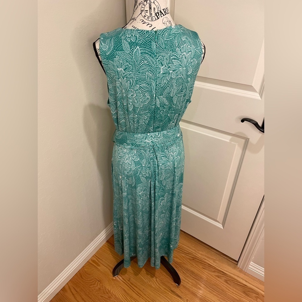 London Times Green Belted Dress size 12 - Picture 2 of 12